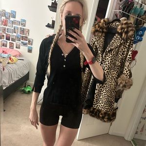 Vintage black button up top